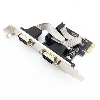 

PCIE RS232 Dual Port Expansion Card COM Converter Controller for Desktop PC