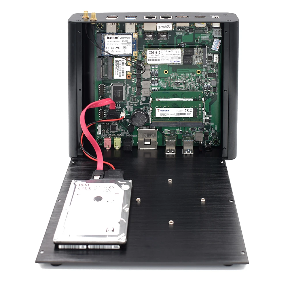 Topton Nuc безвентиляторный ПК Мини компьютер Intel Core i7 8550U/7560U i5 8250U/7260U 2* DDR4 M.2+ Msata+ 2,5 ''SATA 4K HTPC неттоп HDMI DP