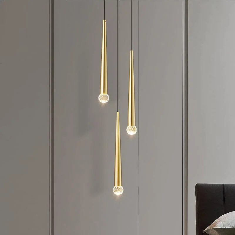 

Медная хрустальная люстра, светодиодсветодиодный Современная Минималистичная Роскошная декоративная лампа для спальни