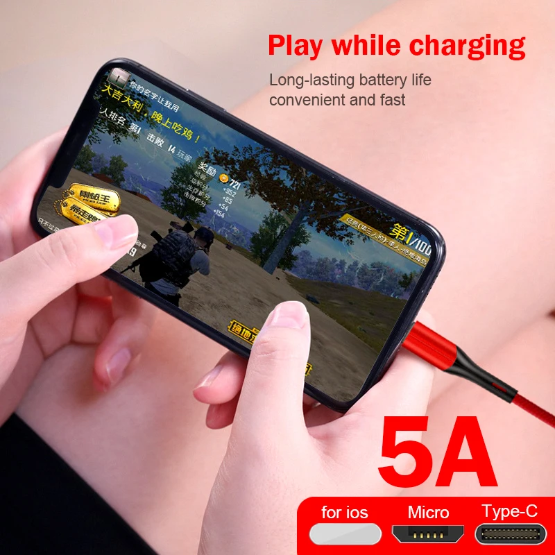RF25 USB кабель для быстрой зарядки для iOS 1 м USB кабель для зарядки и передачи данных type-C Micro USB Мобильный телефон 2A Android супер зарядное устройство