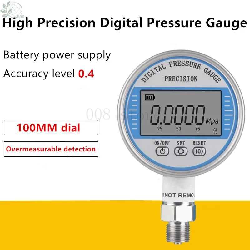 HC-YS100 Stainless Steel Intelligent Battery Digital Pressure Gauge High Precision Seismic Water Pres | Инструменты