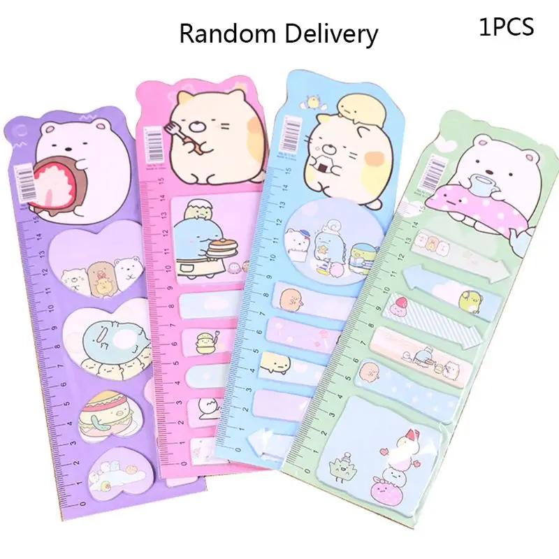 

Kawaii Cartoon Memo Pad Bookmarks Note Sticky Paper Stationery Planner Stickers