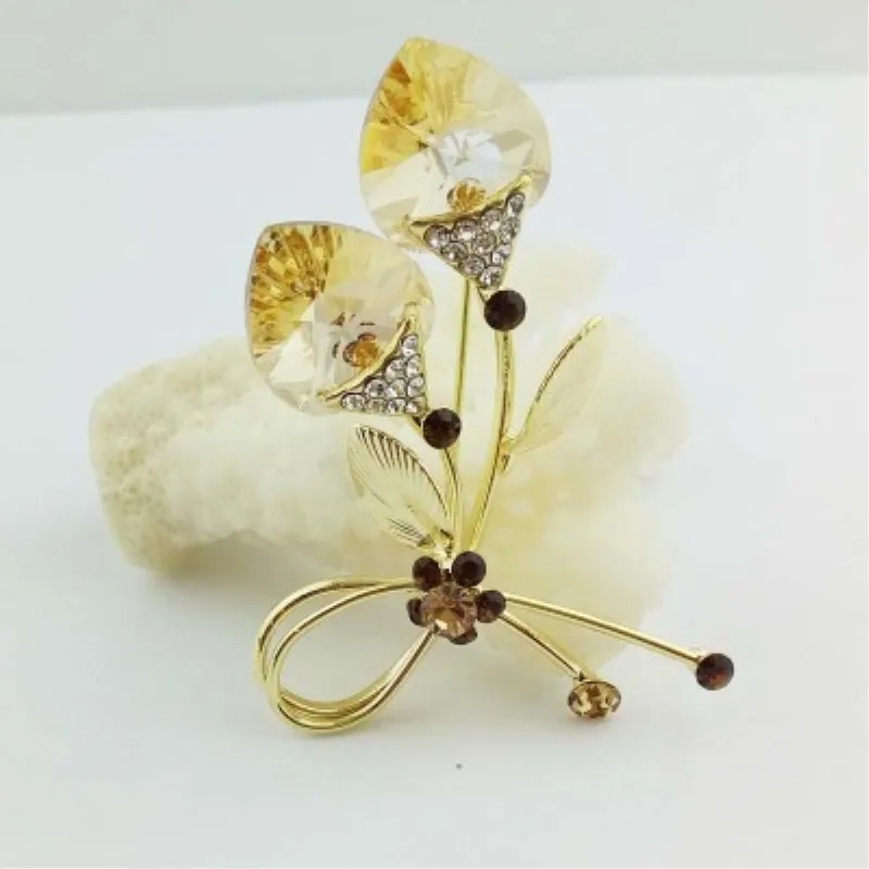 

Ms Betti new double hearts brooches crystal from Swarovski for Lovers best valentines' Day gifts for men and women