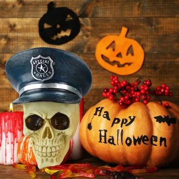 

High Quality Ghost Head Model Blue Halloween Horror Decoration Props Funny Punk Skull Resin Skulls Model Decor
