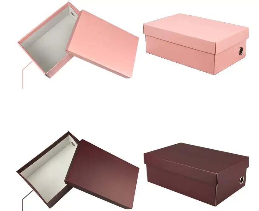 Коробка для хранения обуви 100 шт заказной печатный логотип обуви Подарочная коробка Складная гофрированная бумажная коробка для упаковки обуви SN2746
