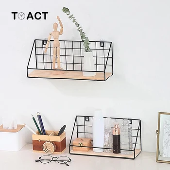 

Hanging Rack Iron Frame Sundries Shelf for Wall Holder Display Storage Box Mesh Wire Metal Room Organizer Flower Wall Stand