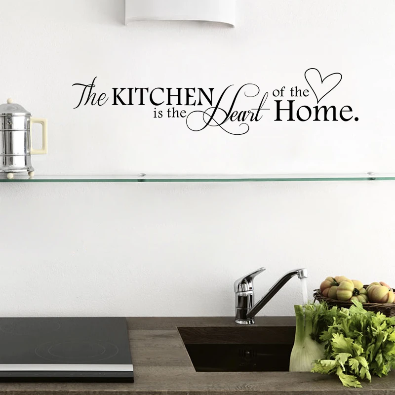 The Kitchen Is The Heart Of Home Quotes Wall Stickers Room Decoration Decals Diy Vinyl Art