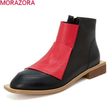 

MORAZORA 2020 large size 33-41 fashion women brand boots genuine leather ladies shoes autumn winter ankle boots black apricot