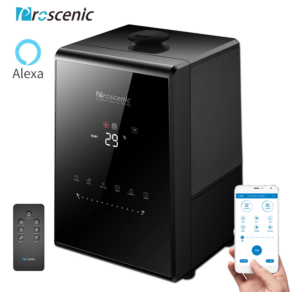 Proscenic 807C 5.5л теплый и холодный туман ультразвуковой увлажнитель для спальни