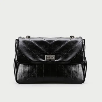 

2020 Autumn New Soft Leather Lock Chain Shoulder Messenger Bag Large Capacity Casual Totes Women Purse and Handbags Sac A Main