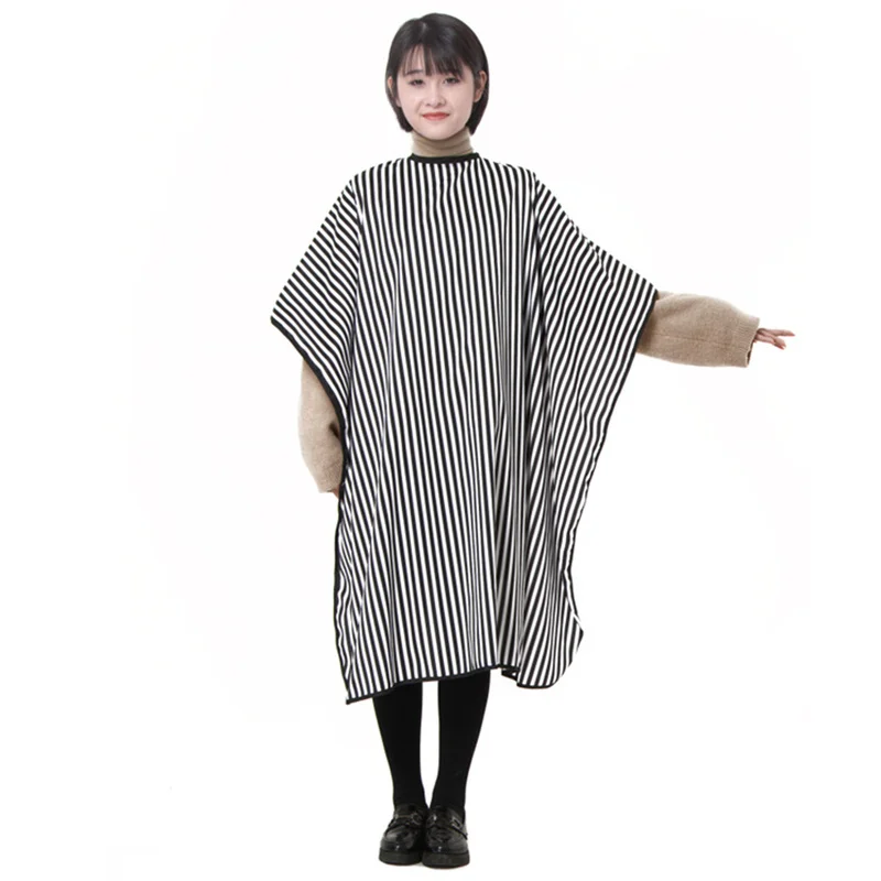 XL Retro Style Barber Hair Cape Gown Anti Static Hairdressing Wrap Strip Design For Salon Hair Cut Collar Hairdresser Tools