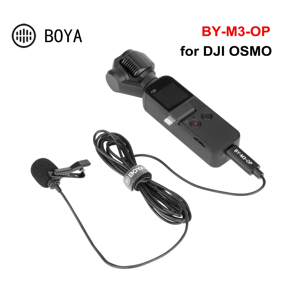 BOYA BY-M3-OP Plug and Play Lavalier Microphone Digital Omnidirectional Clip-on Lapel Mic USB Type-C Plug Compatible with DJI OSMO Pocket Camera for Vlog Film Video Recording 