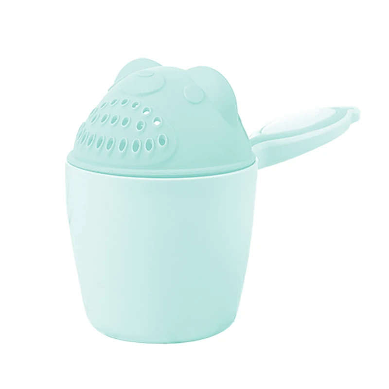 Светло-зеленый Cartoon Baby Bath Caps Baby Shampoo Cup Children Bathing Bailer Baby Shower Spoons Child Washing Hair Cup Kids bath tool - Цвет: Светло-зеленый