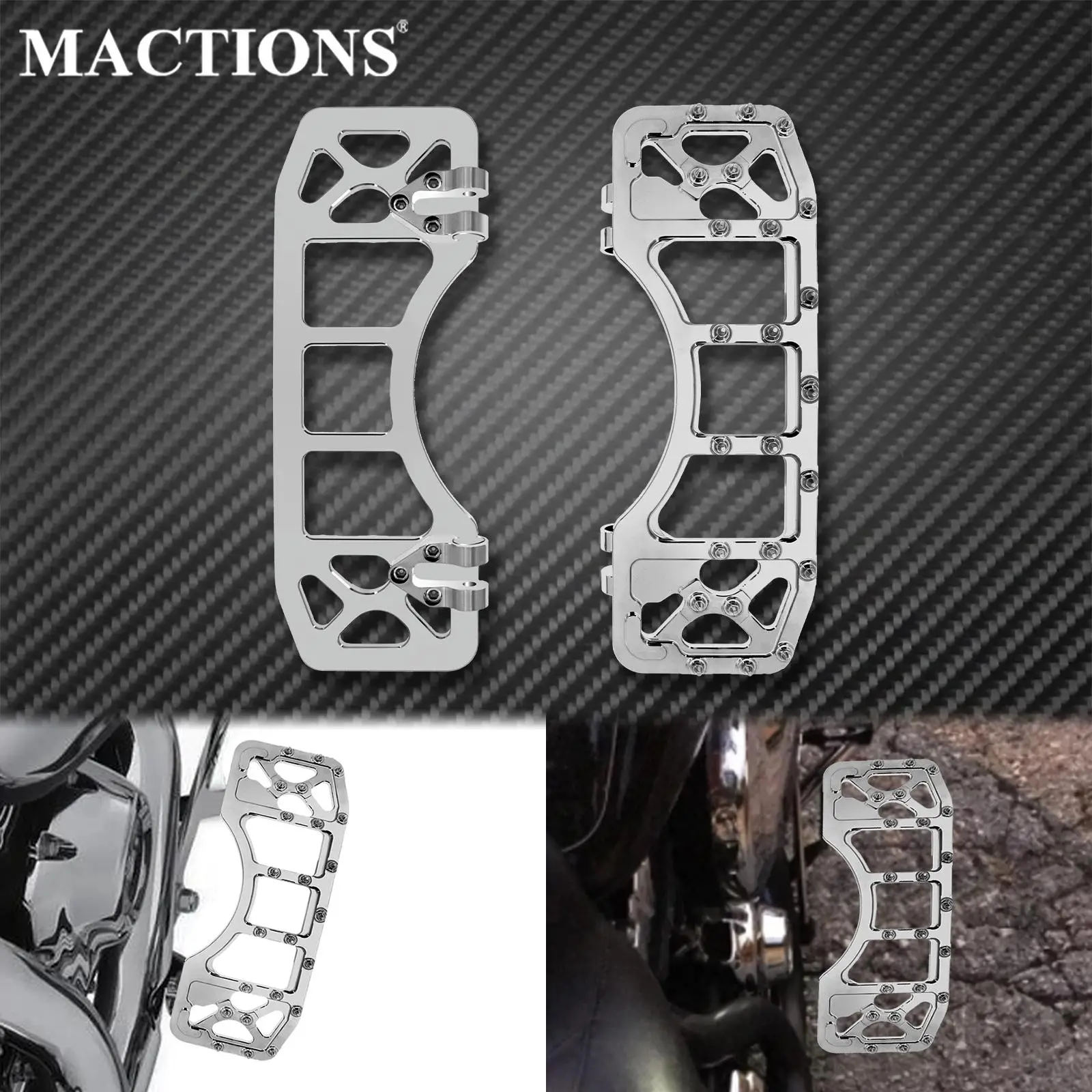 Motorcycle Chrome Driver Stretched Front Pedal Floorboard For Harley