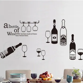 

Creative Bottles and Cups Wall Stickers on the Wall Waterproof Removable for Bar and Restaurant Decoration Stickers for Wall