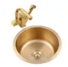 Sink Nikcel Gold Stainless Steel kitchen Sink bar counter mini small Round sink 304 embedded single tank under counter STG304 4