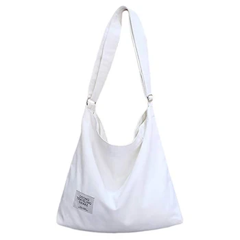 

SHUJIN Literary Canvas Bag Tide Female Simple Large Capacity Bills Shoulder Bags Diagonal College Women Wild Retro Canvas Bag