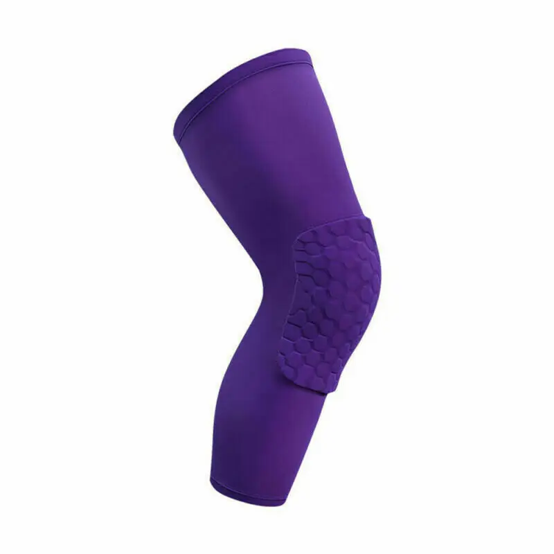 Purple 2 шт баскетбольные наколенники взрослые Наколенники Футбол наколенники Поддержка нога колено рукав протектор голени компрессионные для детей взрослых - Цвет: Purple