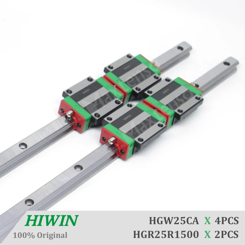 

HIWIN HGR25 Linear Guide Rail HGW25CA CC Blocks Carriage router parts 1500mm Linear Guideways for CNC Parts Heavy Load