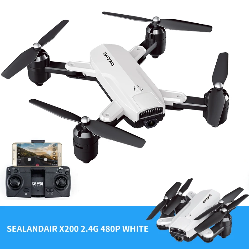 Складной Квадрокоптер Дрон камера 4K HD wifi FPV оптический поток мини gps Дрон с камерой антенна двойной объектив следуем за мной вертолет - Цвет: GPS 2.4G 480P White