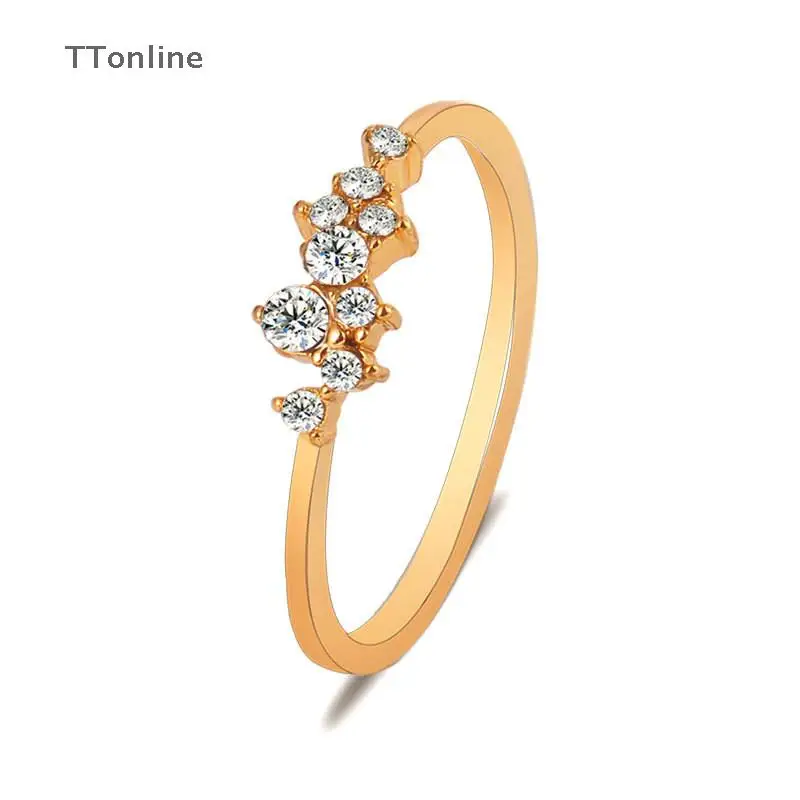 Стразы, маленькие блестящие украшения, свадебные кольца золотого цвета для женщин, современные кольца разных размеров, роскошный подарок