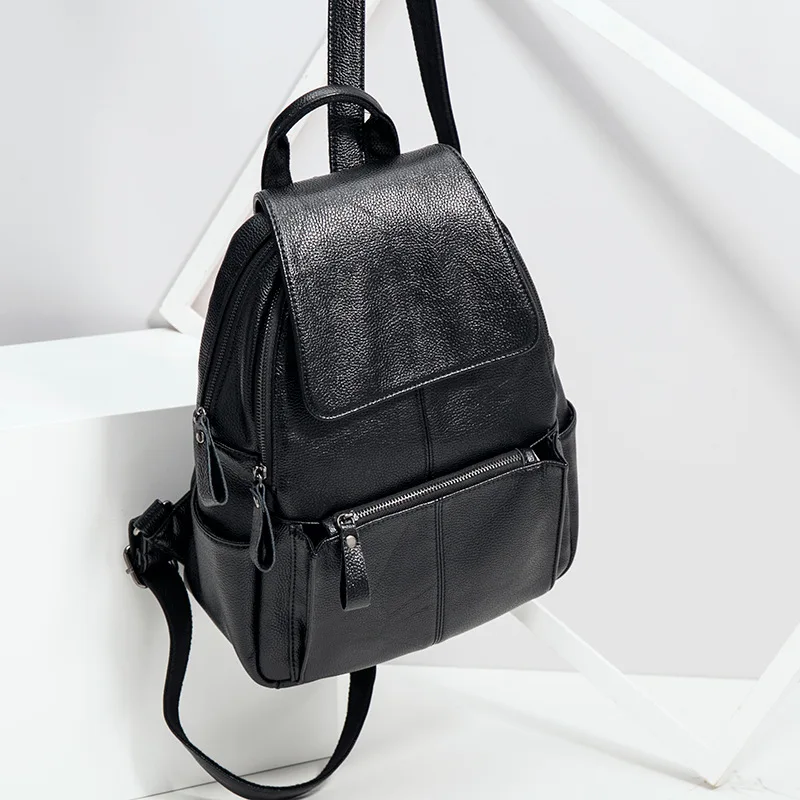 

Leather Backpack Women's 2019 New Style Korean-style Fashion Versatile Fashion Casual Large-Volume Cowhide Female Backpack Trave
