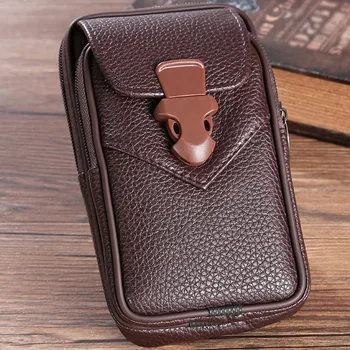 

Multipurpose Camping Hiking Zipper Tactical Belt Outdoor Pouch Waist Bag Vintage Security Pack Mini Men Faux Leather Waist Bag