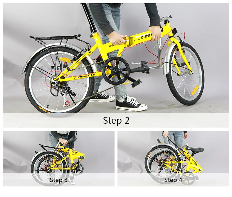 FOREVER складной велосипед стальная специальная рама Складной Цикл с V тормозом Легкий цикл мини складной велосипед в 7 скоростей 20 дюймов MTB
