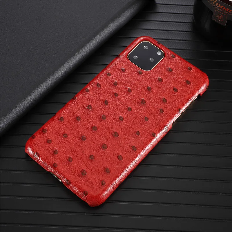 Чехол из натуральной кожи 11 Pro для iPhone 11 Pro Max чехол из воловьей кожи с узором страуса 11 Pro задняя крышка для iPhone 11 Pro Funda