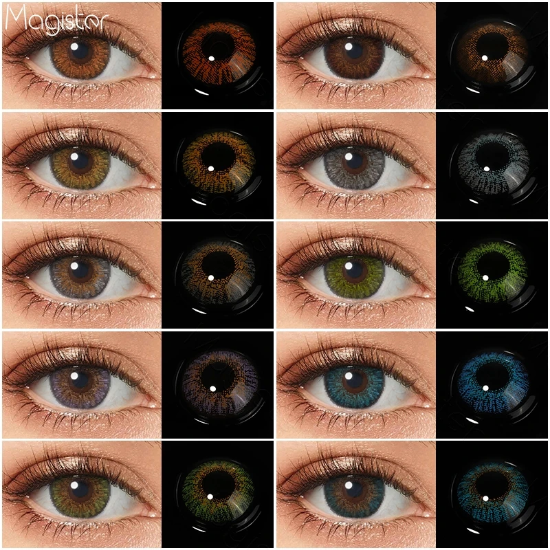 Magister 2 Pieces 3 Tone Star Series Colored Contact Lenses Annually Eye Color Lens for Eyes Hot Selling | Красота и здоровье