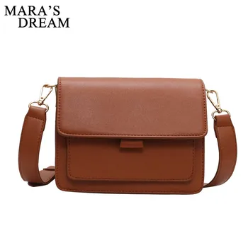 

Mara's Dream 2019 New Retro Small Square Bag Female Pure Color Tide Fashion Wild Net Red Small Black Bag Shoulder Messenger Bag