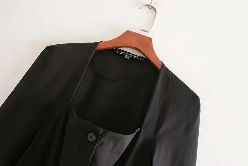 ZA Осенняя Новая черная рубашка с пышными рукавами модная женская одежда в западном стиле тонкая повседневная черная рубашка с воротником для отдыха
