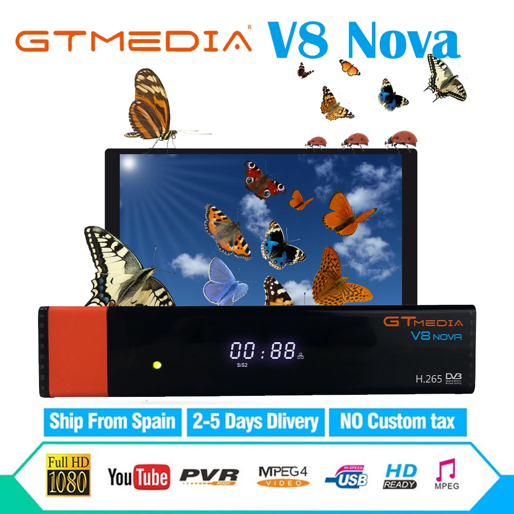 Freesat v8 NOVA спутниковый встроенный WiFi 1 год Европа Cccam Cline Full HD ТВ ресивер DVB-S2 рецептор GT медиа V8 cccam Испания