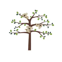 Три Коала на дереве поколение резные съемные модные креативные гостиной диван настенный набор MU6014