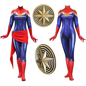

Captain Marvel Ms Marvel Carol Danvers Cosplay Costume Zentai Bodysuit Suit Jumpsuits