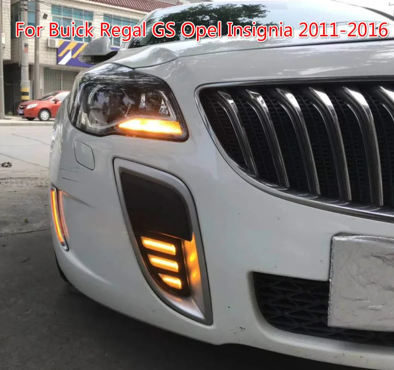 

Car Flashing 2PCS LED DRL For Buick Regal GS Opel Insignia 2011 2012 2013 2014 2015 2016 Daytime Running Light With Turn Signal