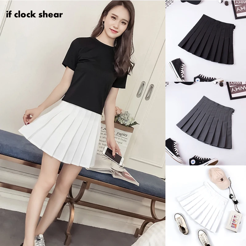 Новая плиссированная юбка Harajuku Милая яркая Однотонная юбка мини Японская школьная форма женская модная школьная форма Милая юбка