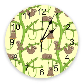 

Slender Loris Sloth Animals Kawaii Wall Clock Silent Non Ticking Round Clocks Home Office Classroom School Modern Decorative