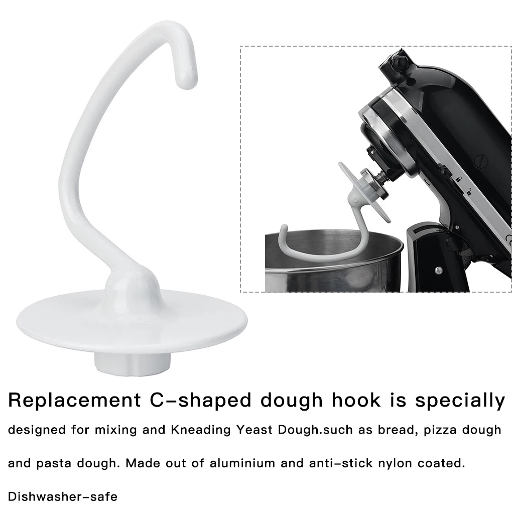 K45DH Dough Hook forKitchenaid KSM90 K45 Stand Mixer Coated 4.5qt W10674618 