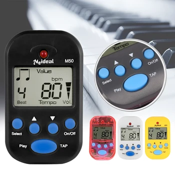 

Portable M50 Rhythm Violin Mini Guitar Digital Tuner Pitch Generator Piano Metronome Accessories Clip On Universal LCD Display