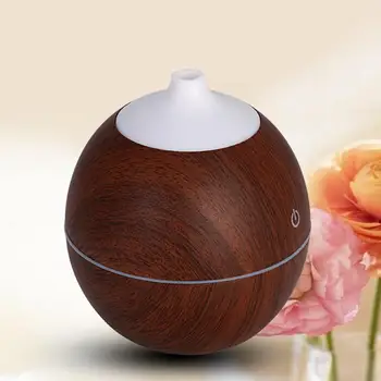 

Wood Grain Air Humidifier Mini USB Desktop Office Home Mute Essential 130ML Oil Diffuser Ultrasonic Cool Mist Maker LED Light