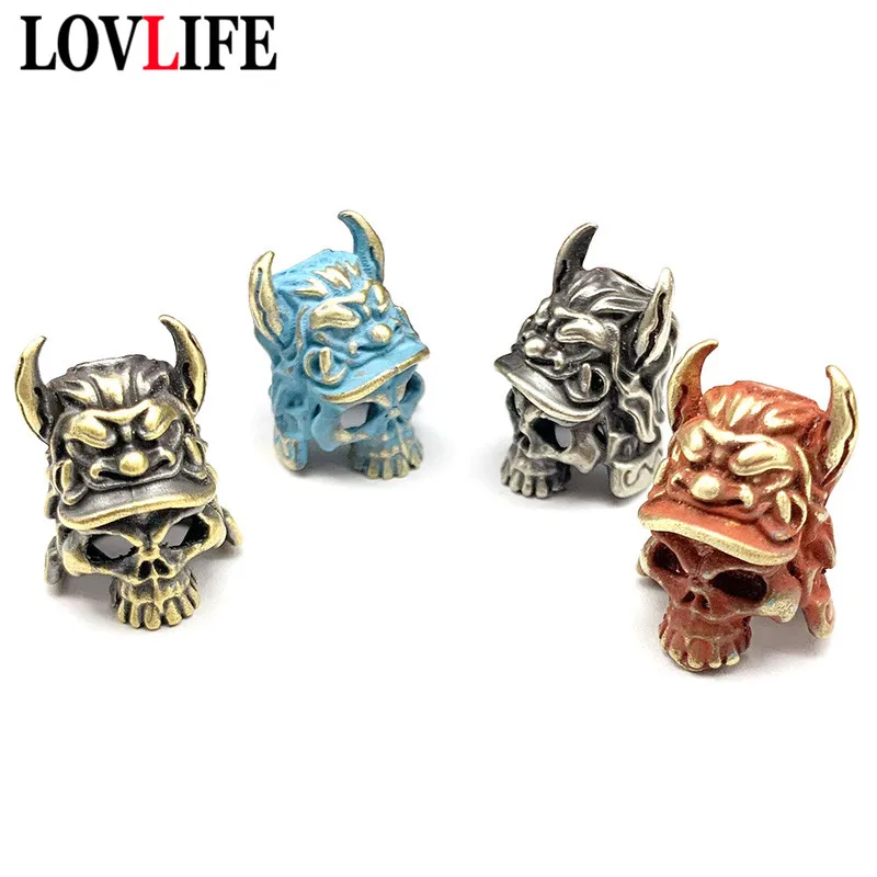 Латунный кулон с головой черепа и трещиной угловой нож для шлема воина брелок