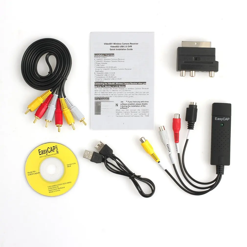 USB2.0 конвертер для карт видеозахвата ПК адаптер VHS в DVD Аудио Видео Набор захвата