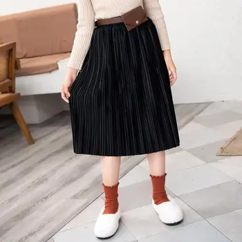 

Teens Toddlers Girls Long Skirts New Spring Autumn Winter Children's Clothes Velvet Skirt Beach Kids Pleated Skirt For Big Girl