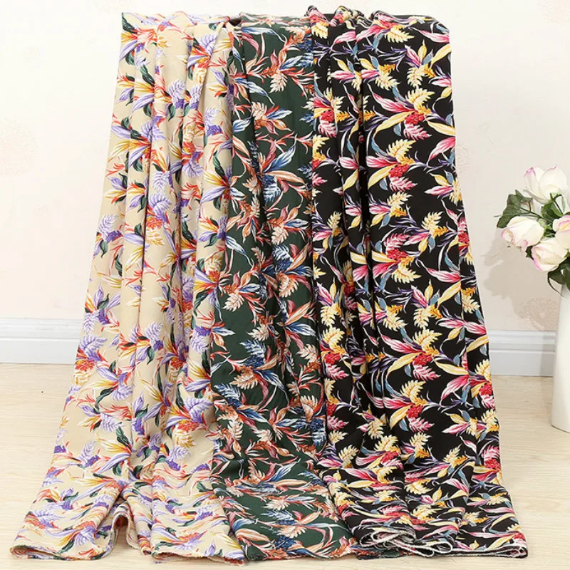 Печатная полиэфирная ткань осень и зима Женская мода платье брюки Креп Ткань цветочный принт