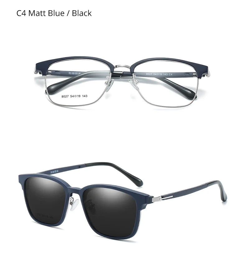 Ralferty, 2 в 1, поляризованные солнцезащитные очки с магнитным зажимом, солнцезащитные очки для мужчин, высокое качество, дизайнерские женские очки, оптическая оправа Z8027