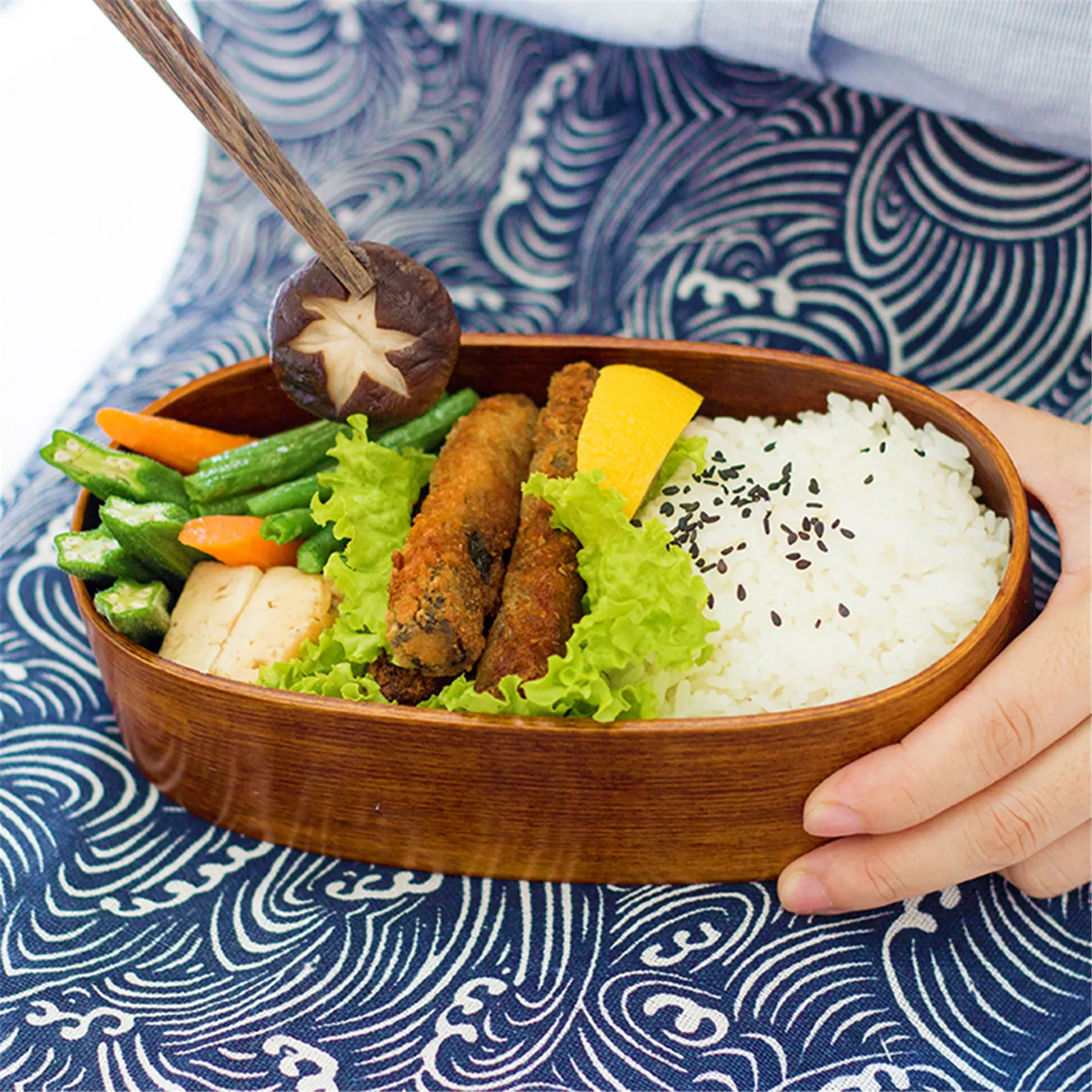 Bento Box Double Layer Lunch Box Wooden Style Students Adults Japanese  Tableware Sushi Rice Bowl Portable Picnic Food Container - AliExpress