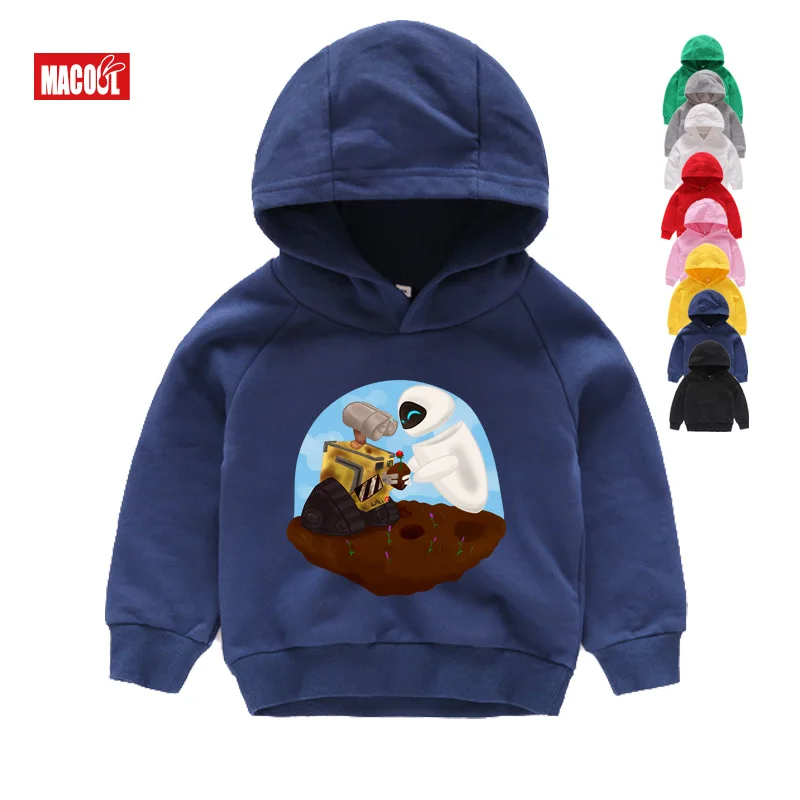Wall-E Eve/забавные мужские толстовки с капюшоном с роботом из мультфильма мужские новые дышащие толстовки с капюшоном зимние толстовки с длинными рукавами, размеры От 2 до 8 лет, Детская футболка - Цвет: BaBy Hoodies