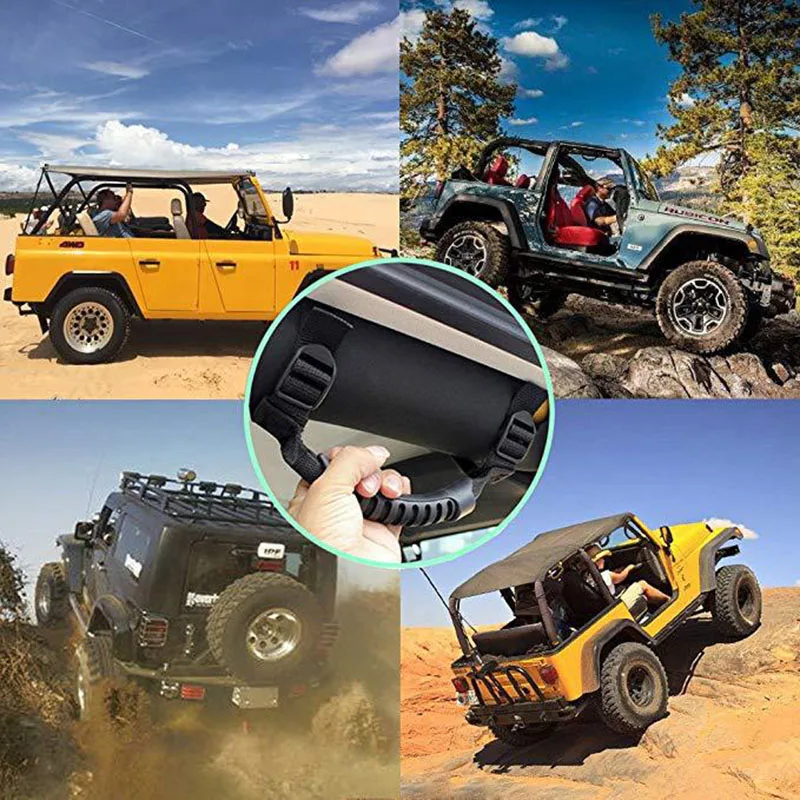 1PC Car Grab Handle For Jeep Wrangler YJ TJ JK JL JKU 1987-Grip Bar Pulling Tab Auto Interior Safety Handrail Accessories car grab handle