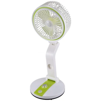 

USB Mini Folding Fan Desktop Charging Fan Home Office Folding Small Fan with Night Light Green